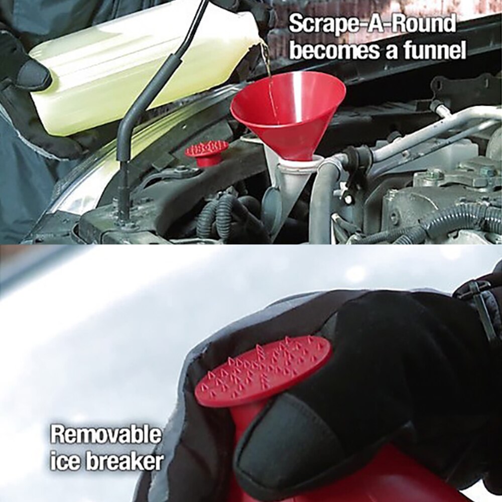 2pcs 2 In 1 Red Snow Remover Cone Shaped Outdoor Winter Car Snow Windshield Funnel Magic Shovel Ice Scraper Snow Removal Tool