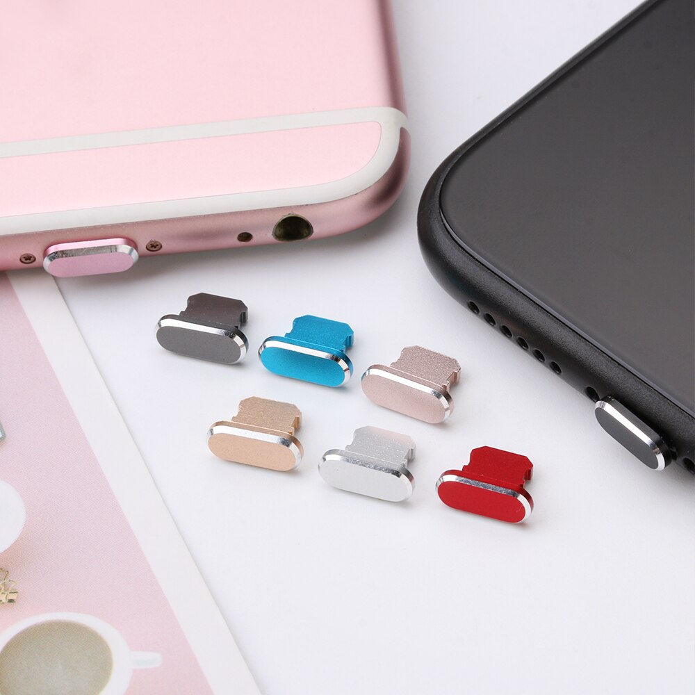 1PC Colorful Metal Anti Dust Charger Dock Plug Stopper Cap Cover for iPhone X XR Max 8 7 6S Plus Cell Phone Accessories