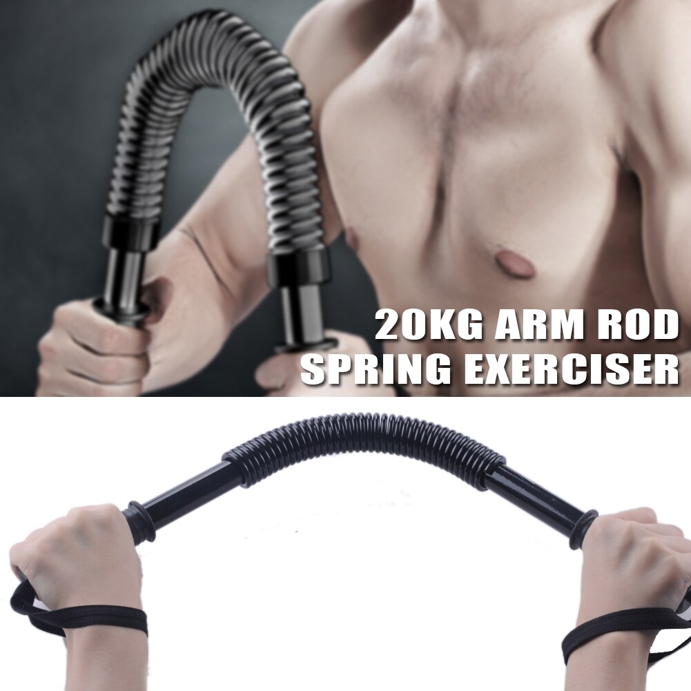 20KG Arm Rod Spring Steel Exerciser Power Wrist Hand Gripper Strengths Arm Rod Fitness Equipment Chest Expansion