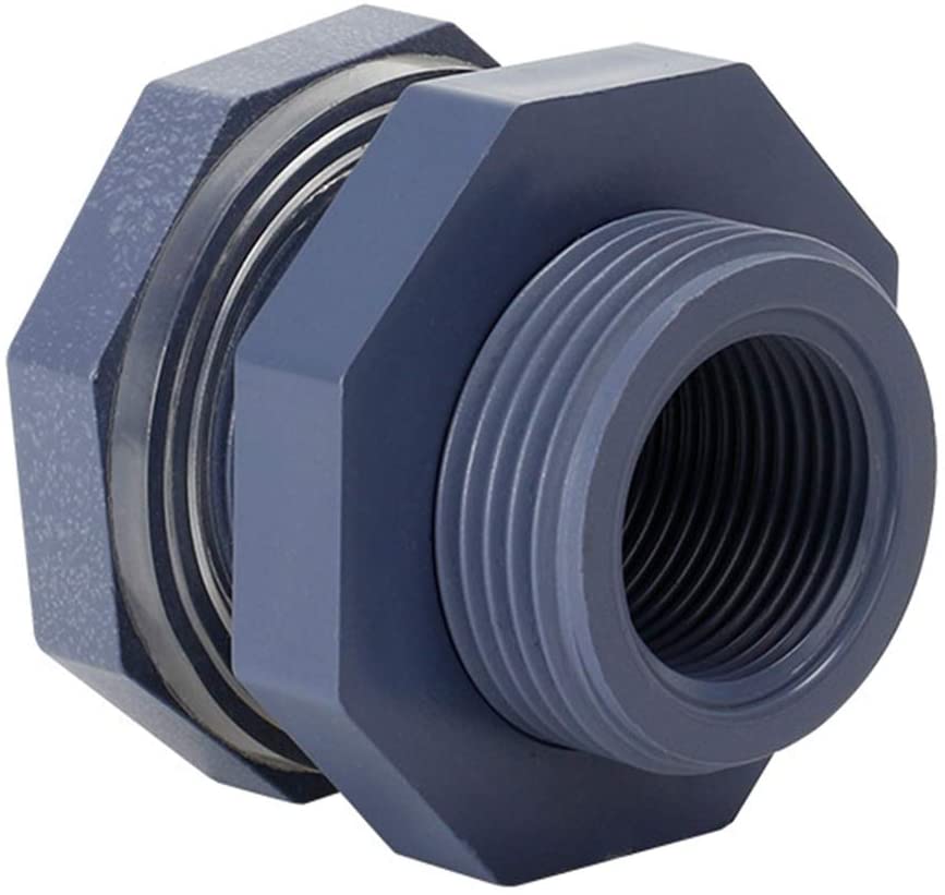 2pcs PVC Water Tank Adapter Universal Garden Spigot for Aquariums 3/4 Inch Female Thread Rain Bulkhead Fitting Hose Home Soild