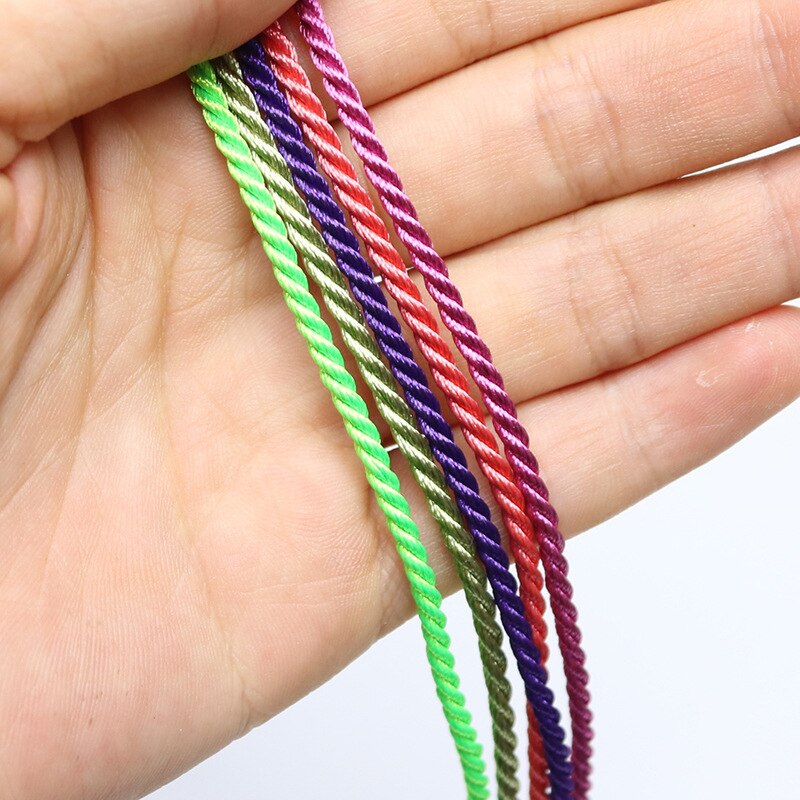 10 Meters 3mm Satin Polyester Cords Three strands of Rope Silk thread Rope Diy Jewelry Findings Handbag Box Accessories