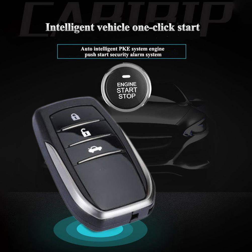 Alarma de 12V para coche, mando a distancia, entrada sin llave para coche, sistema de alarma de arranque del motor, pulsador, arranque remoto, parada automática, sistema antirrobo