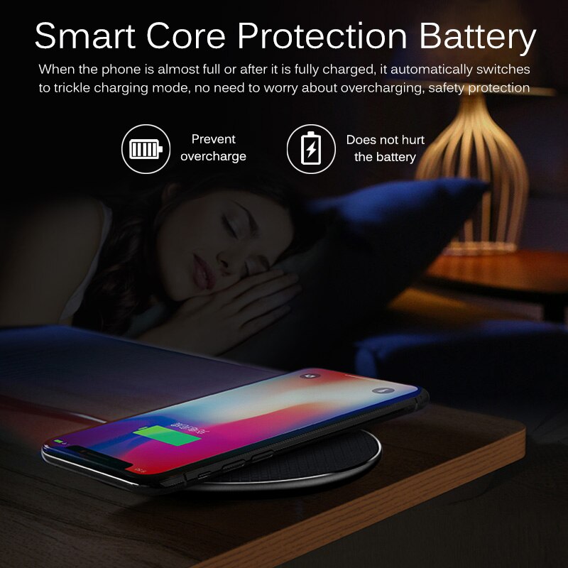 Ankndo qi draadloze oplader 10w ultradunne draadloze oplaadpad voor iphone samsung xiaomi mobiele telefoon snellaadladers