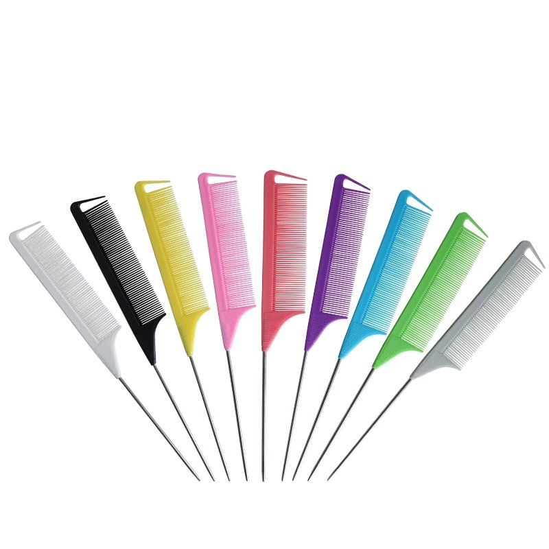 Pointed Tail Hair Styling Comb Antistatic Hair Dye Brush Barber Steel Needle Pin Rat Tip Combs Barber Accessories