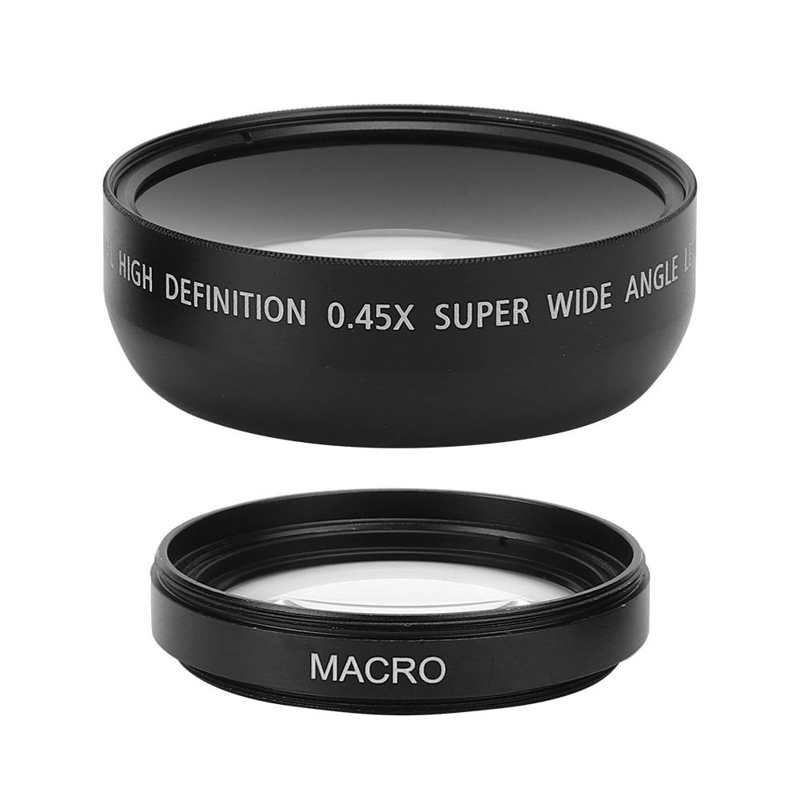 Aluminium Legierung Optische Glas 49MM 0,45 X Weitwinkel Makro Objektiv Fit für Alle 49MM Durchmesser Kamera Linsen