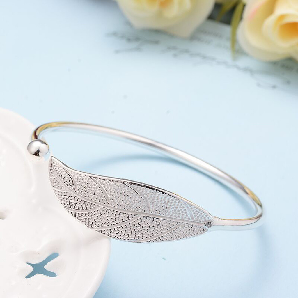 Pickyz Mode Armbanden Bladeren Sieraden Zilveren Kleur Womens Charm Armband Voor Manchet Armbanden