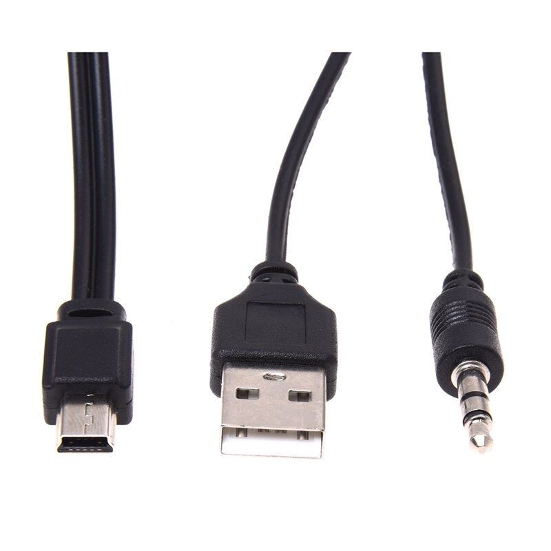 3.5mm aux usb 2.0 mannelijke mini 5 pin usb draagbare luidspreker o-kabel