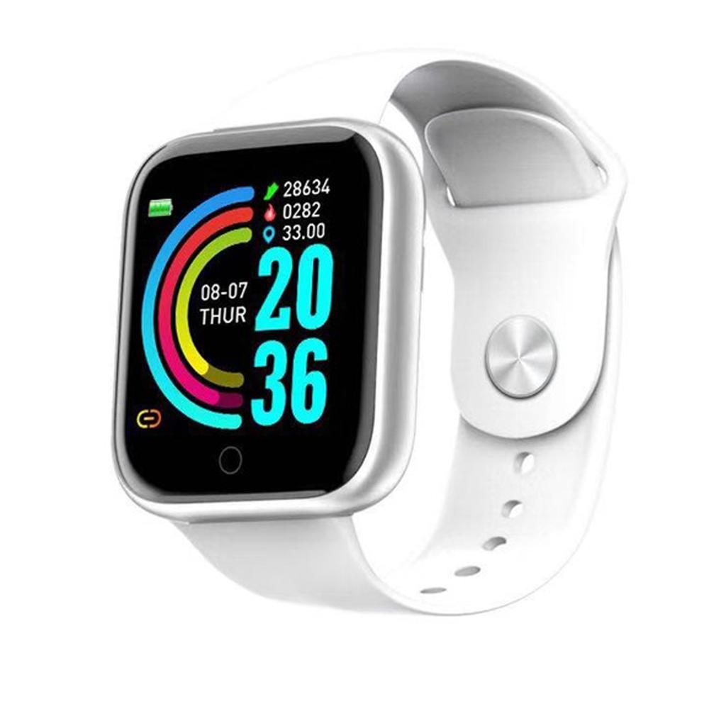 Reloj Y68 montre intelligente filles garçons Smartwatch électronique horloge intelligente étudiants enfant Sport montres intelligentes amazfit gts: WHITE