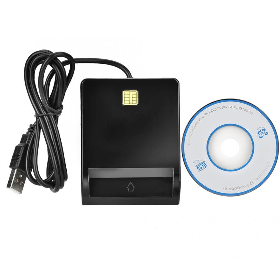 Smartcardlezer sim/geldautomaat/ic/id bankkaart smartcardlezer usb-adapter zwarte simkaartlezer