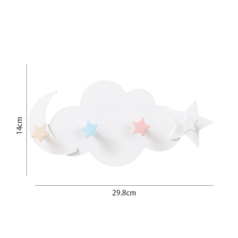 Colgadores de llaves en forma de nube, ganchos decorativos de pared, gancho de almacenamiento colgante de plástico para habitación de niños, cocina, baño, ropa, abrigo: 4 hooks