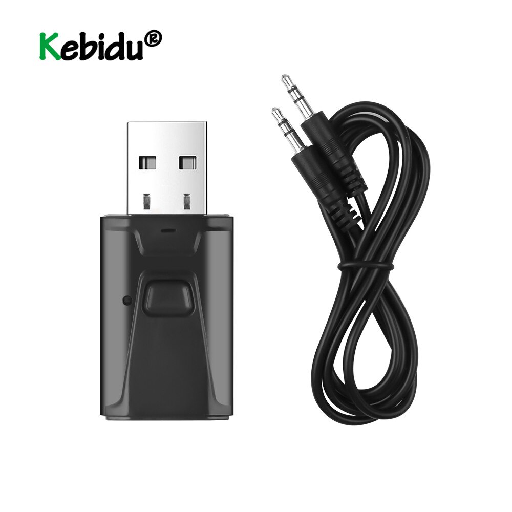 Kebidu Usb Bluetooth Adapter V5.0 Draadloze Bluetooth Fm-zender Ontvanger Muziek Audio Voor Pc Tv Auto Handsfree 3.5mm