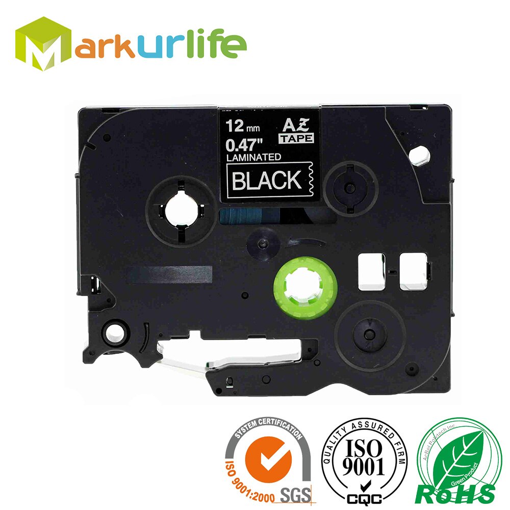 1 stks/partij 12mm * 8 m Tze 335 Tze335 Wit op Zwart Gelamineerd Tape Compatibel P touch 12mm tze-335 Label Tape Cartridge tz335