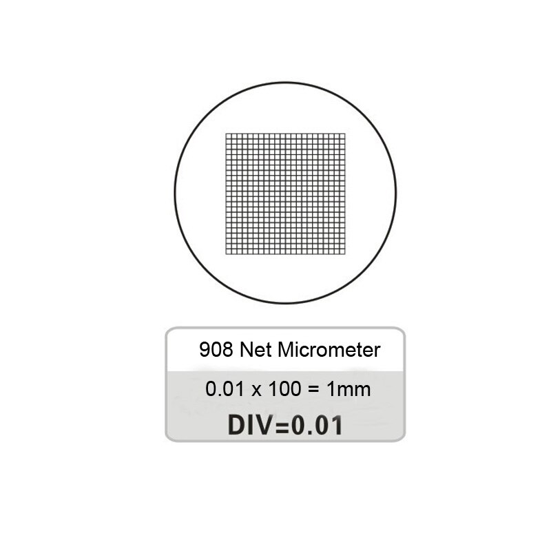 MUHWA 0.1mm Hoge Precisie Oculaire Micrometer 0.01mm Podium Micrometer Wit Halogeen Lichtbron Optische Glas Microscoop