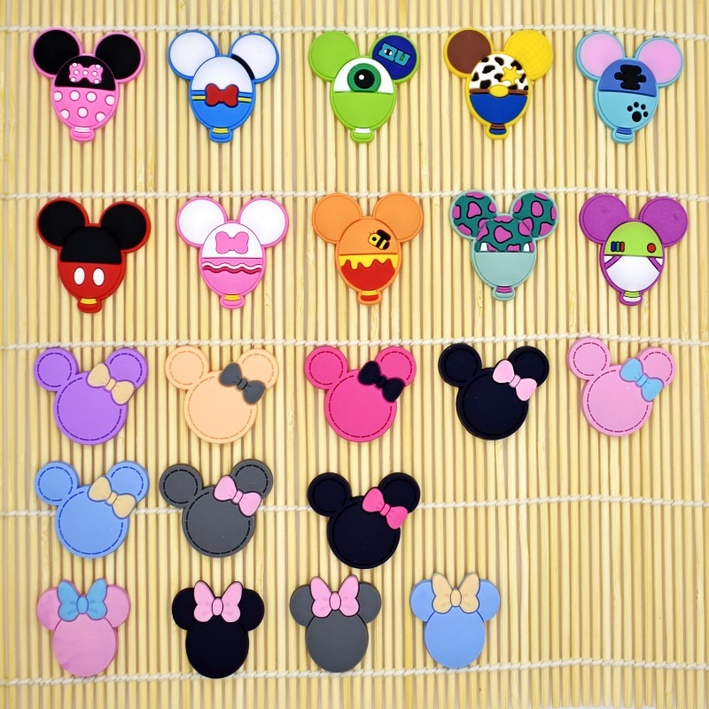 10Pcs Cartoon Muis Vormige Plaksteen Pvc Diy Ornamenten Fit Armbanden/Klomp/Telefoon Case/Haar Accessoire Charmes kids Meisjes Craft