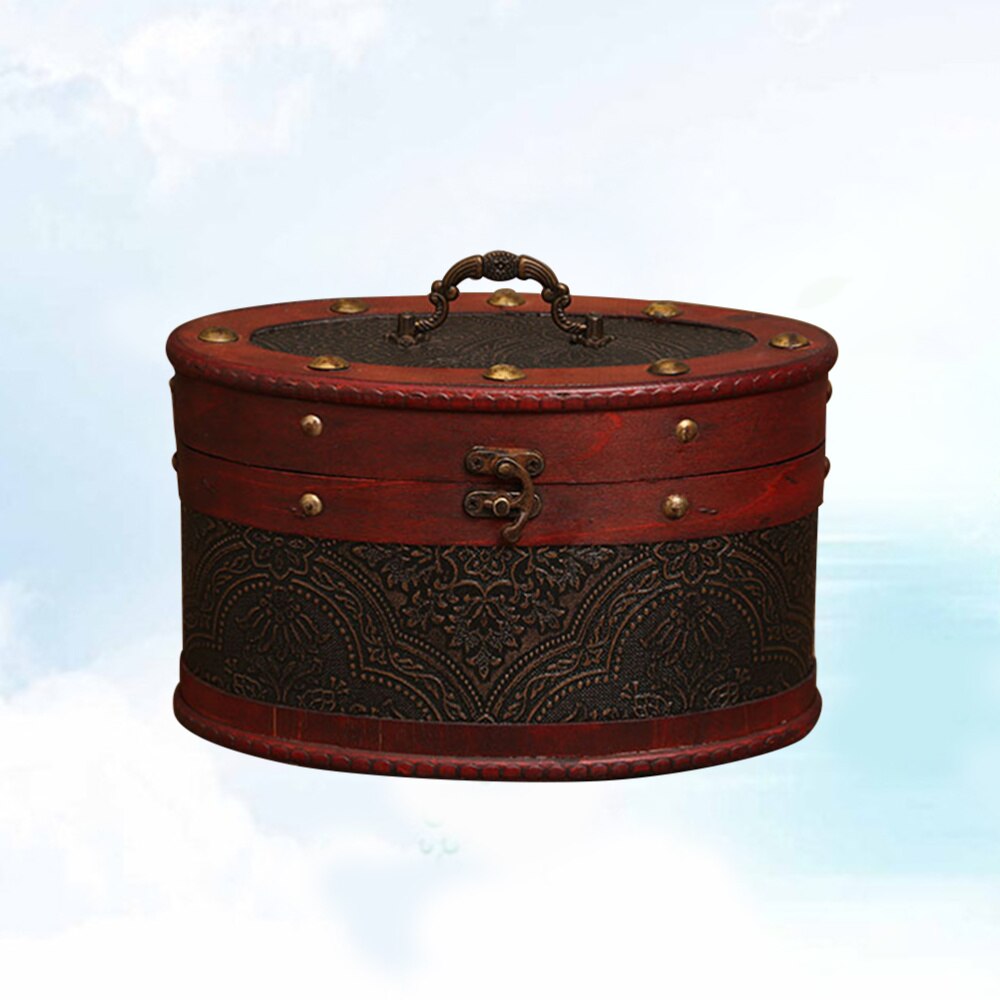 Delicate Ancient Chinese Style Round Tea Leaves Cake Storage Box Tea leaves Display Organizer Wooden Tea Package Box - A Si