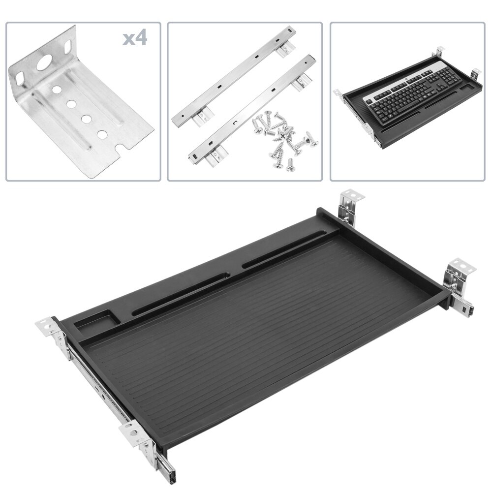 Primematik-Zwart Desktop Sliding Toetsenbord Lade