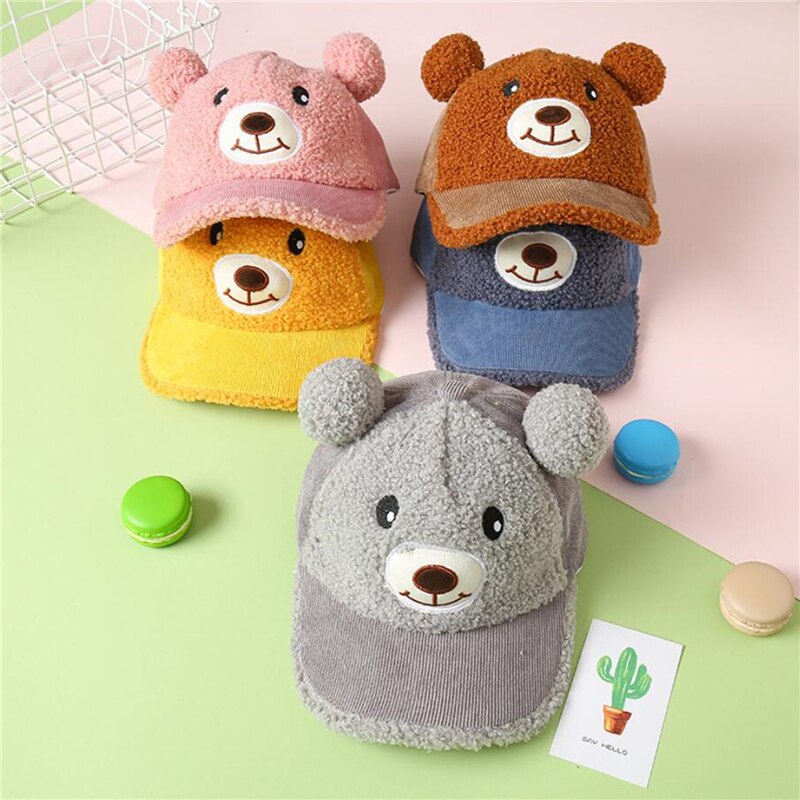 Cartoon Bear Baseball Cap Cute Unisex Autumn And Winter Warm Casual Children Street Cap