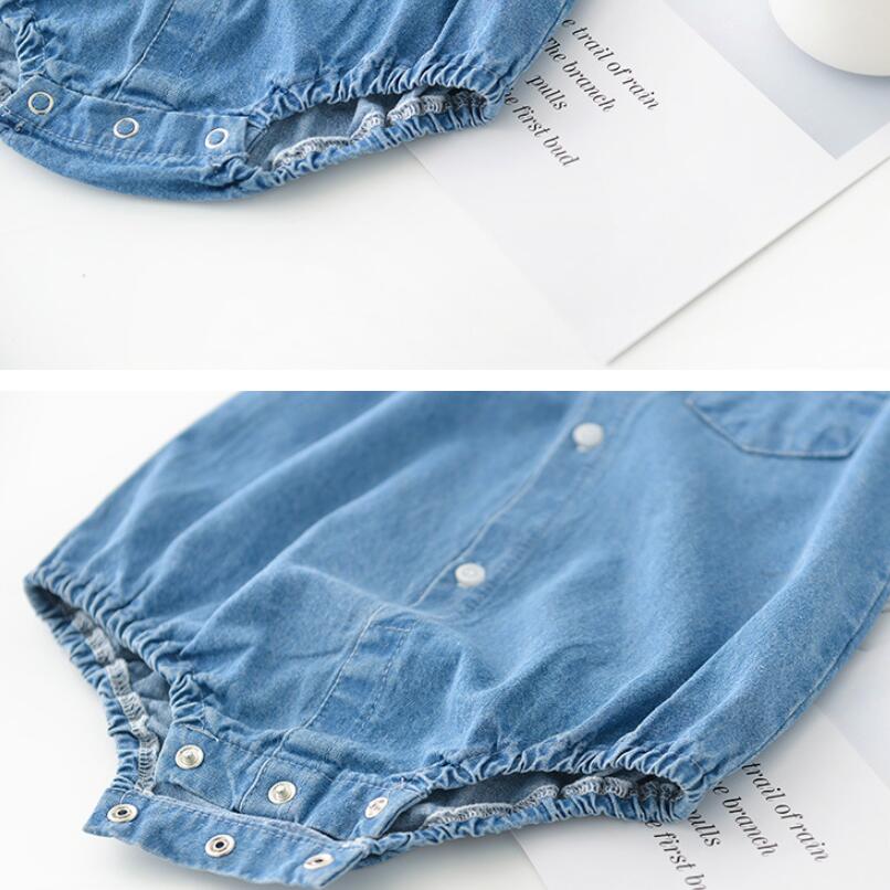 Twins Baby Girl Boy Summer Denim Shirts Clothes Jeans Newborn Bodysuits Girls Kids Children's Outfit Climbing Suit JW7330