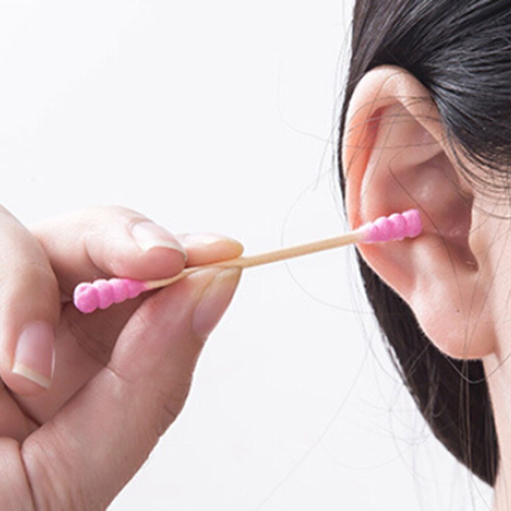 Unids/paquete de bastoncillo de algodón de doble cabeza para mujer, bastoncillos de algodón de maquillaje, punta para palillos de madera, Herramientas de limpieza de nariz y orejas, cuidado de salud, 100