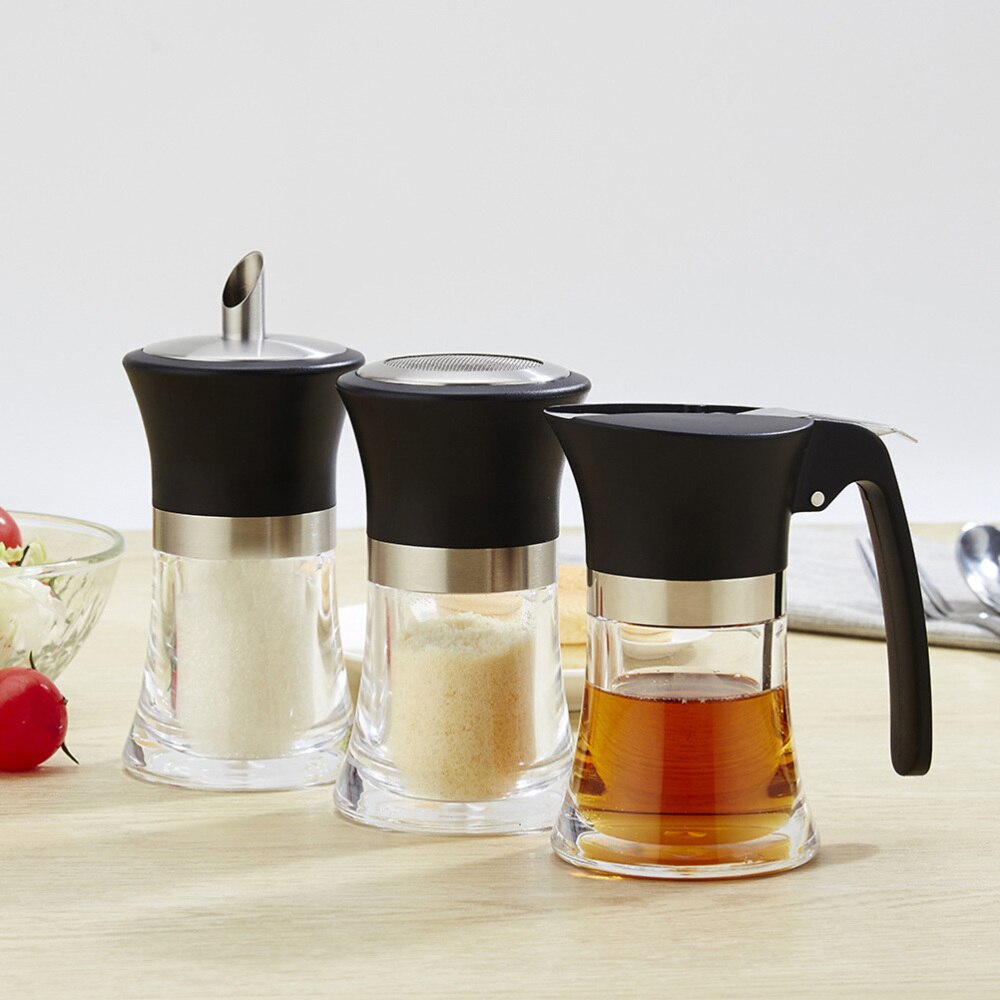 304 Stainless Steel Pouring Sugar Bottle Condiment Bottle Acrylic Condiment Pot Kitchen Supplies
