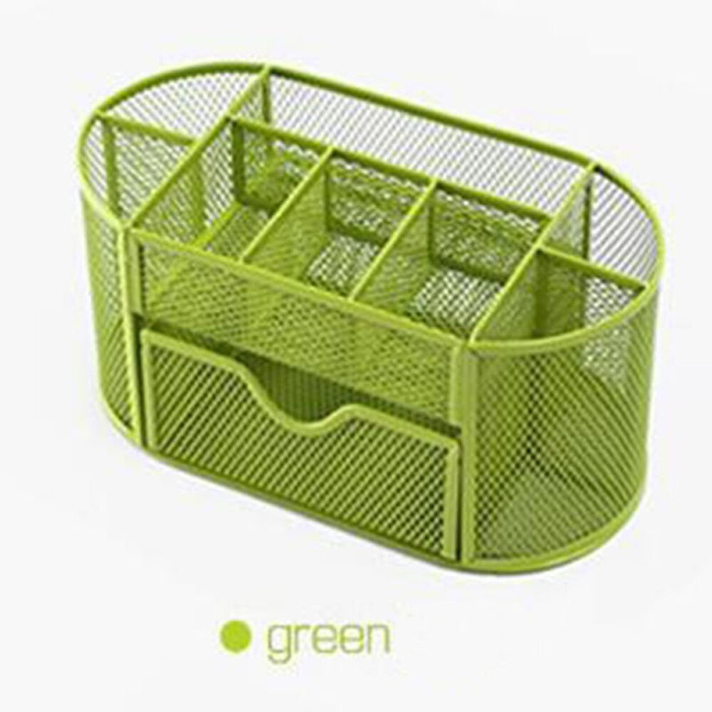 1pc skrivesaker i metall kosmetikk børste oppbevaring kontor skrivebord sett organisator blyantbeholder etui rekvisita papeleria hul: Grønn