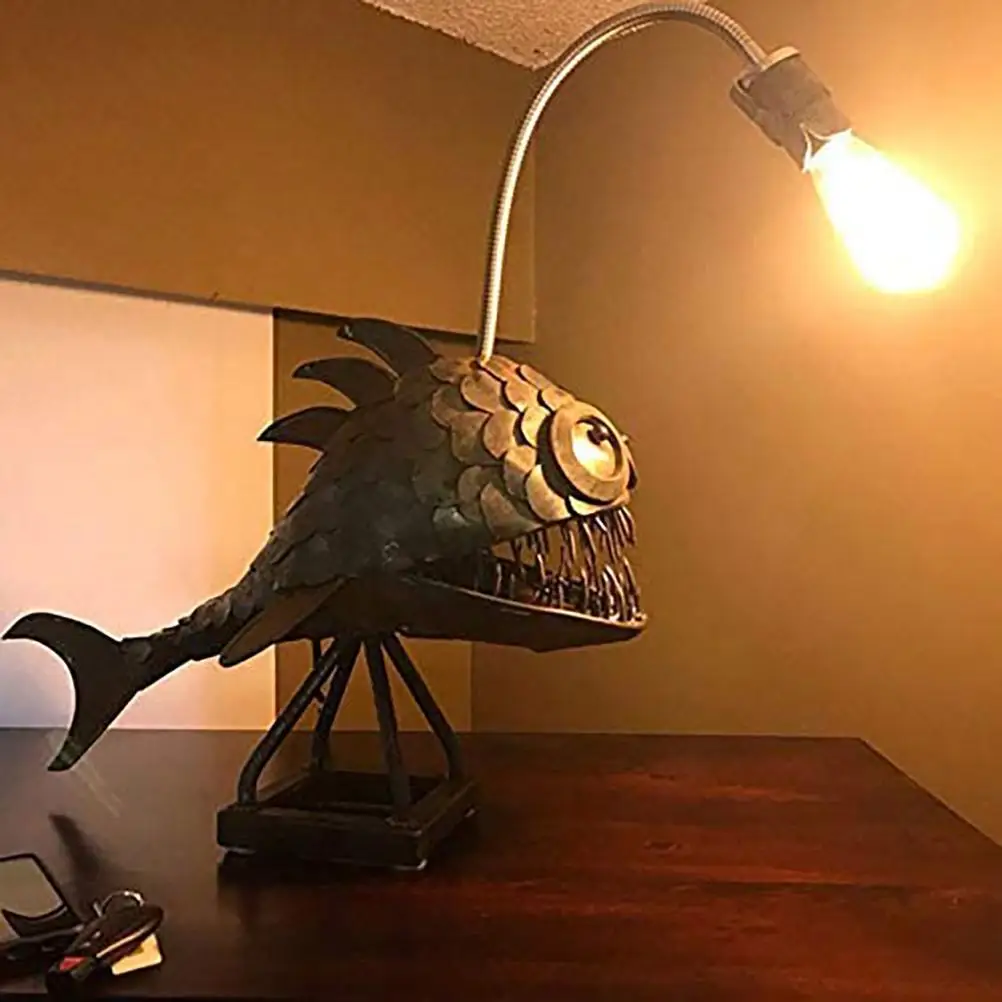 retro-Fischlampe, Angelliebhaber, Anglerfischlampe, vom Boden bis zur Decke reichend, für Zuhause, Schlafzimmer, Arbeitszimmer, Dekoration, Einrichtung