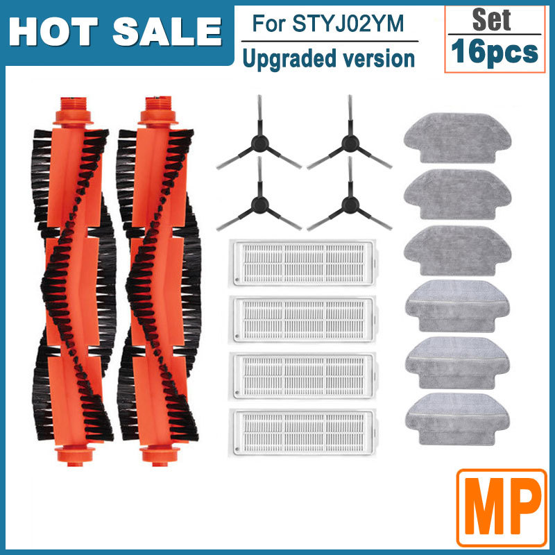 HEPA-Filter, Wischtuch, für Xiaomi 2S, 3C, Mi Roboter Vakuum Mopp P, STYJ02YM, XMSTJQR2S, Mijia Staubsauger-Ersatzzubehör, Hauptbürste, Seitenbürste, Ersatzteile für Zuhause: Licht Grün