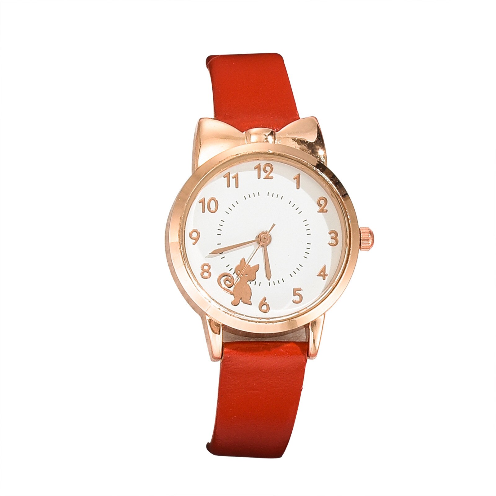 Koreaanse Horloges Casual Cat Wit Dames Trendy Quartz Horloge Voor Vrouwen Часы: Rood