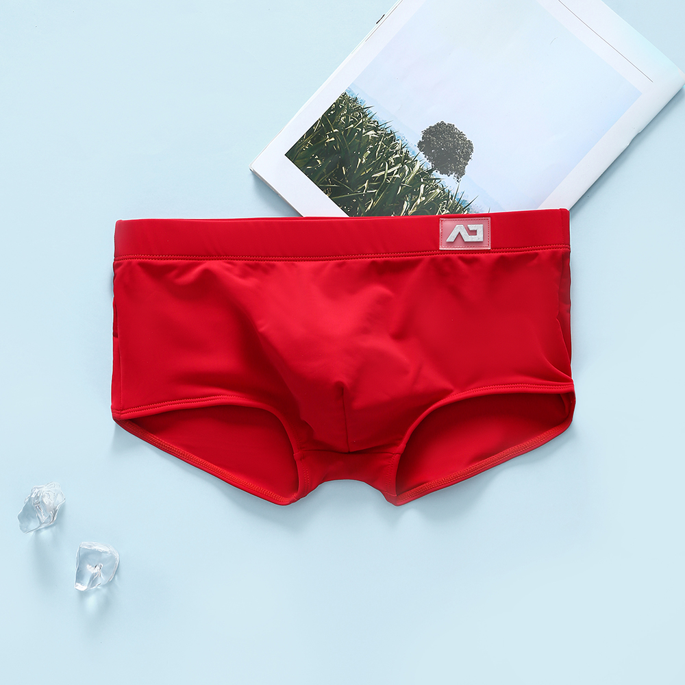 Cueca boxer masculina, calção de banho, estiramento, esportes, confortável, antibacteriano, respirável, impressão, cuecas jovens: XL / Vermelho