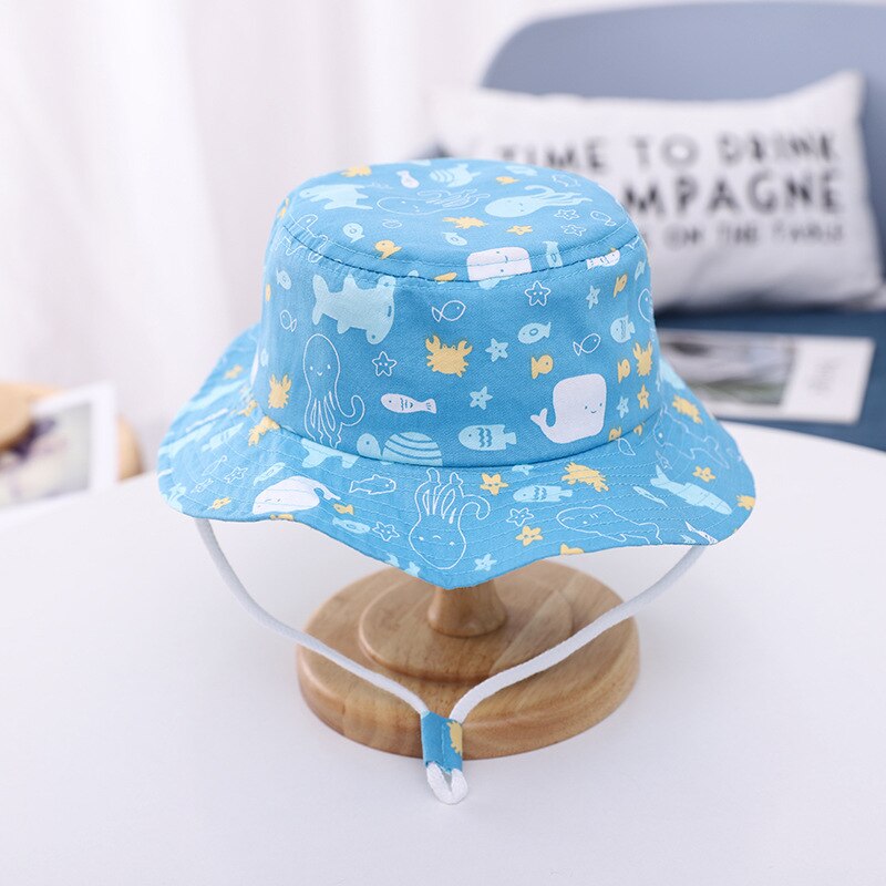 Cartoon Animal Baby Panama Hat primavera estate morbido cotone bambini secchiello Cap bambini Toddler Beach Baby Boy Girl cappello da sole 1-5: 2