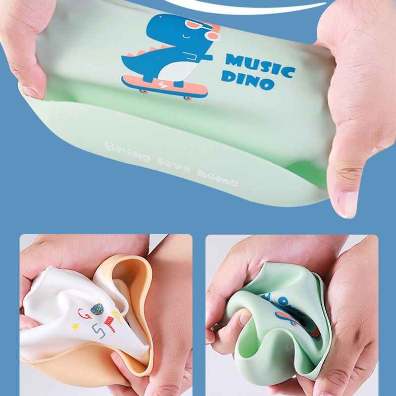 Desenhos animados impresso babadores do bebê silicone macio à prova dwaterproof água crianças menino menina arroto pano crianças avental da criança do bebê alimentação material