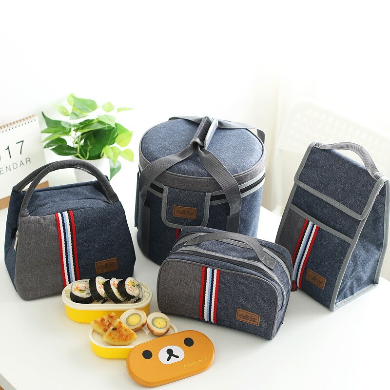 Denim Grote Ijs Koeltassen Geïsoleerde Pack Drinken Voedsel Thermische Leisure Handtas Vrouwen Kid 'S Picknick Pouch Lunchbox accessoires