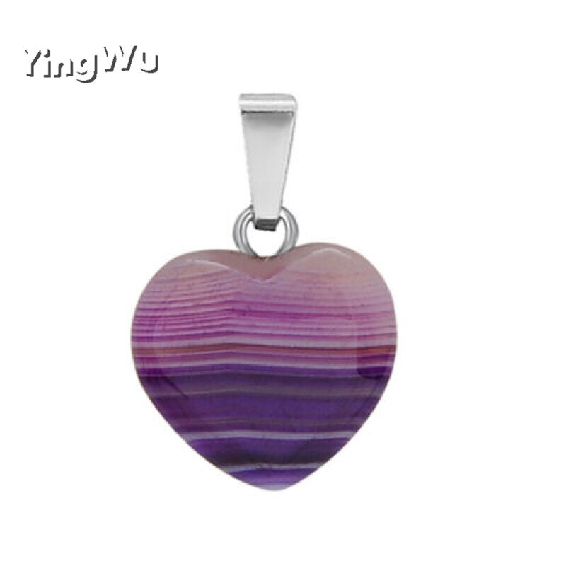 Yingwu Assorted herzen natürliche stein charms anhänger für schmuck machen Gute 25mm freies: purple stripe