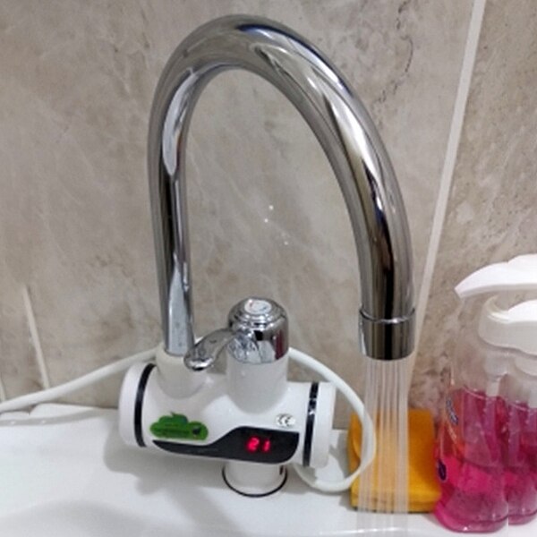 Køkkenvandsbeholder uden vand 220v 3000w øjeblikkelig elektrisk vandhane vand elektrisk hurtig varmelegeme med temperaturvisning eu