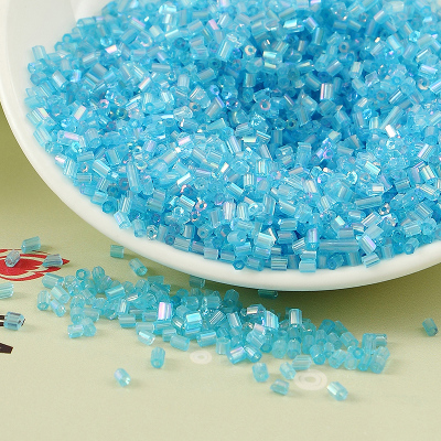 20g/1440 st 2mm ab genomskinliga glaspärlor bugelrör pysselpärlmaterial handgjorda halsringning korsstygn broderitillbehör: H163 vattenblått