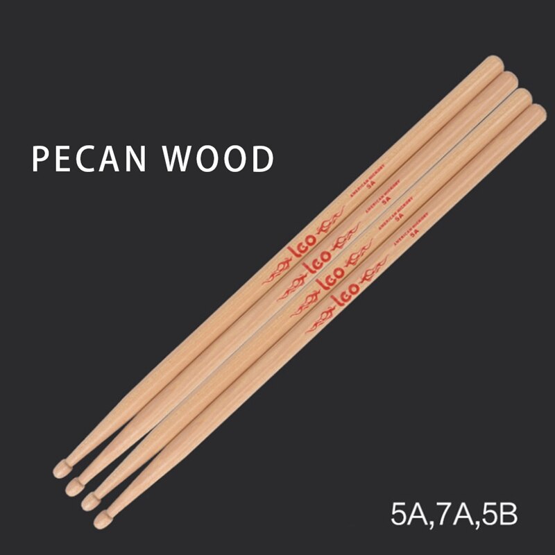 LEO 1Pair Drumstick Drum Sticks Anti-Skid Hard Musical Instrument Band