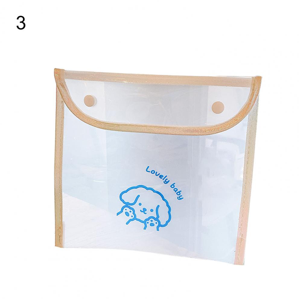 Document Bag Transparent Anti-lost PVC Transparent Waterproof Girls Cute Bear Cosmetic Multi-Purpose Bag for Student Document Ba: 3