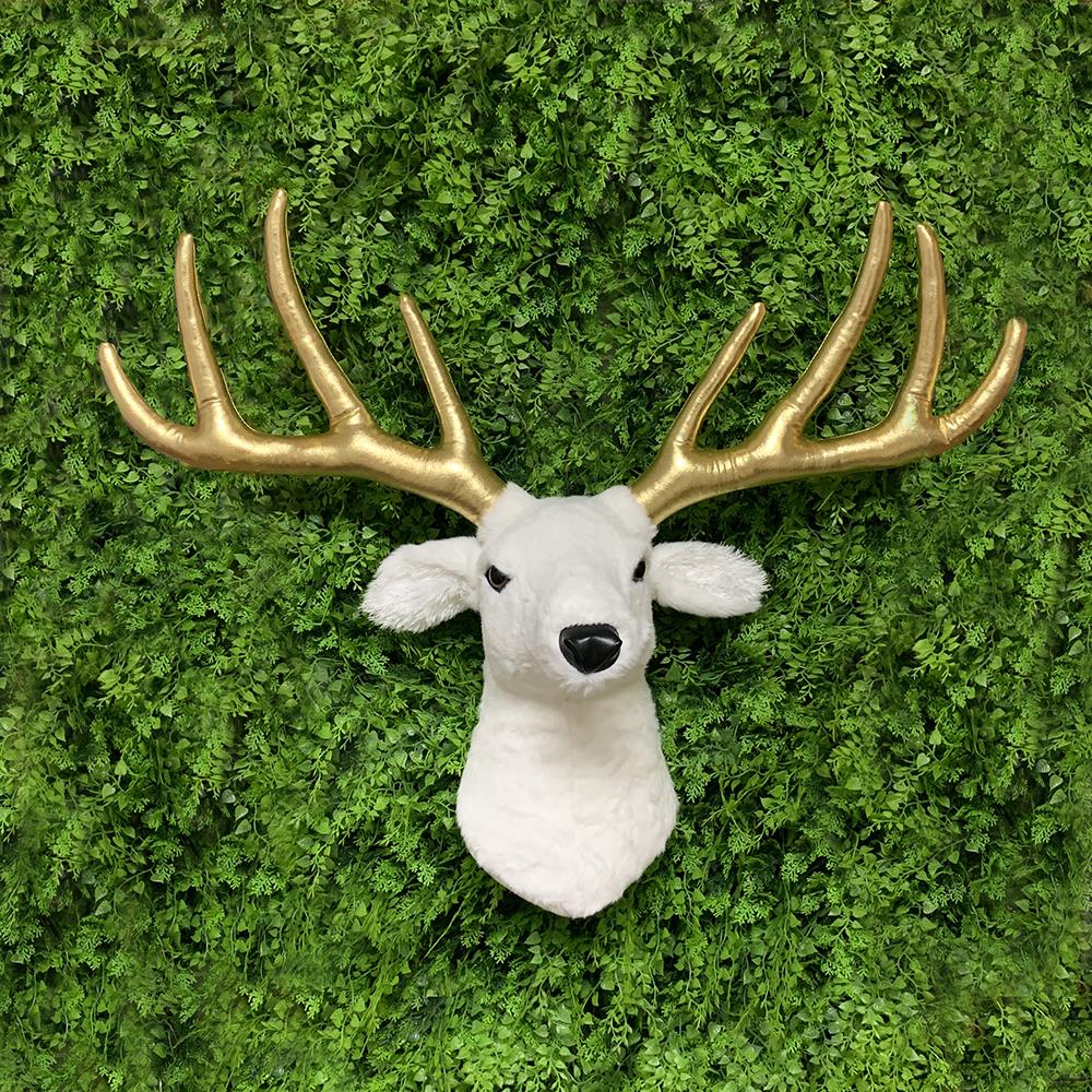 Hertenhoofd Decoratie Hars Hertenhoofd Ornament Tête De Cerf à La Mode Sculpture Murale 3D Accessoires Décoration Pour Scandinavische Wanddecoratie Modern Kunstwerk Voor Woonkamer
