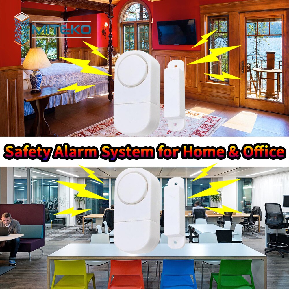 Wireless Door Window Sensors Alarm Entry Burglar Standalone Magnetic Independent Home Big Decibel Security 90dB Alarm Guardian