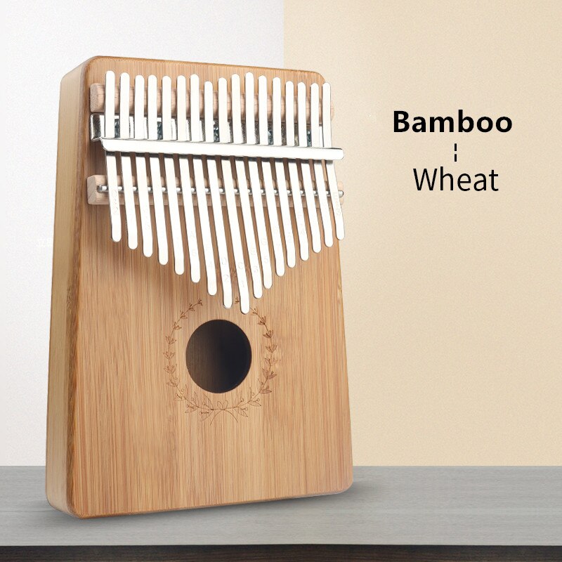 Kalimba 17 Keys Kalimba Bamboo Beginner Thumb Piano With Accessory Instructions Tuning Hammer Musical Instrument: Wheat