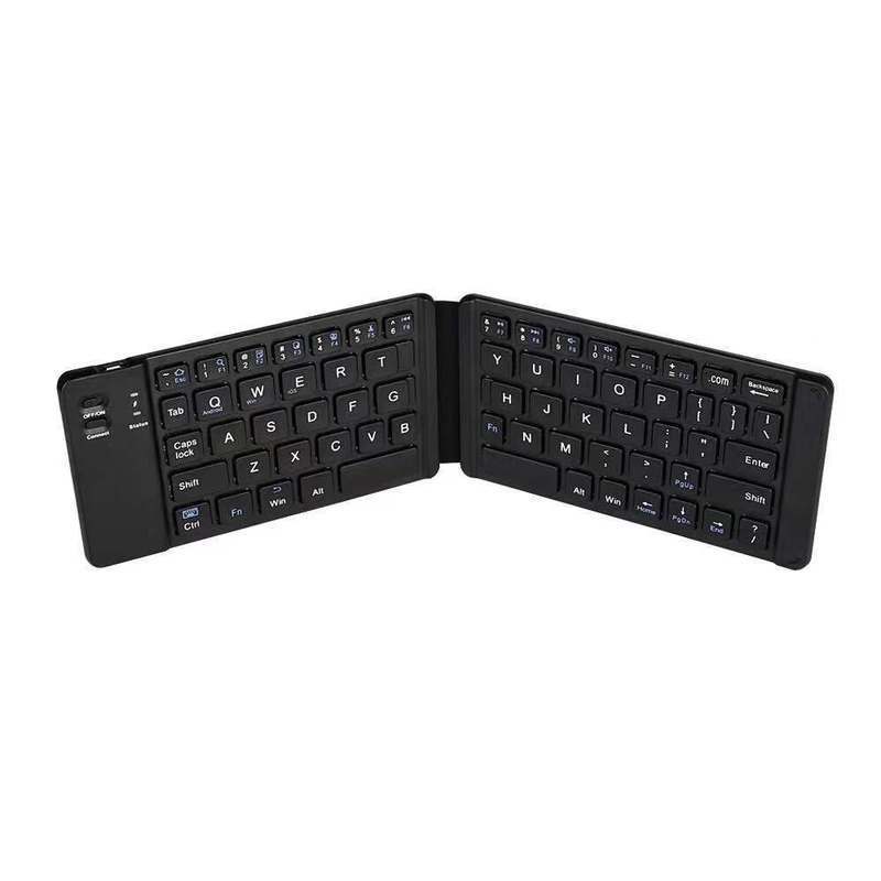 Mini Bluetooth Wireless Folding Keyboard Mobile Phone Tablet Silent Office Mini Small Keyboard: Black