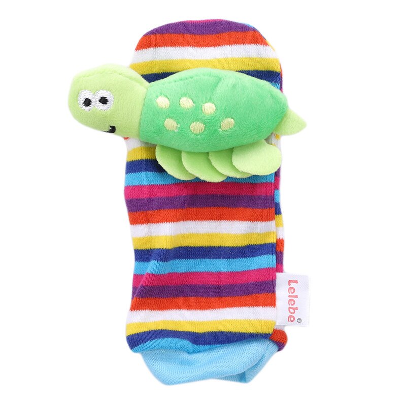1pc Lovely Baby Kids Rattles Toys Cartoon Animal Socks Wrist Strap With Rattle Baby Foot Socks Bug Wrist Straps