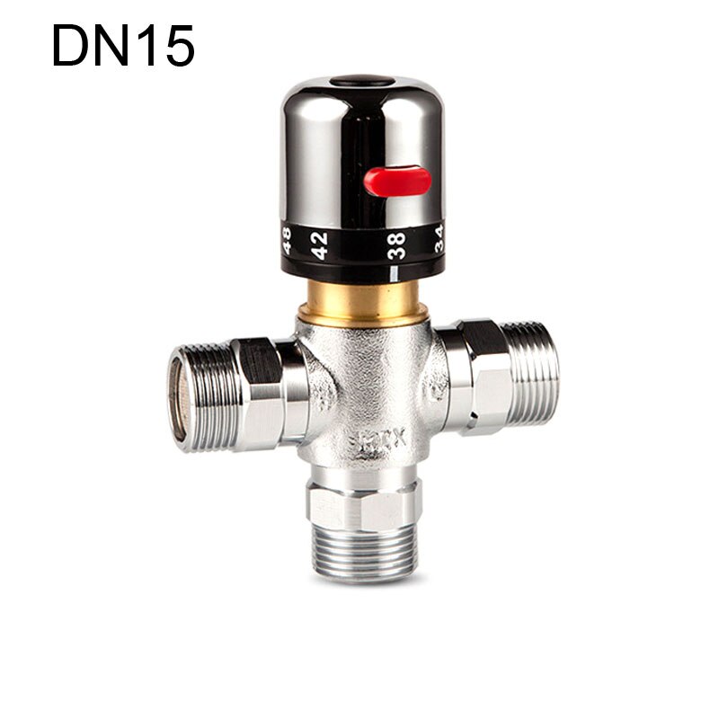 Solar Water Heater Thermostatic Mixer Valve Brass Chrome Bathroom Faucet Temperature Mixer Control DN15/20/25 Faucet Valve: DN15