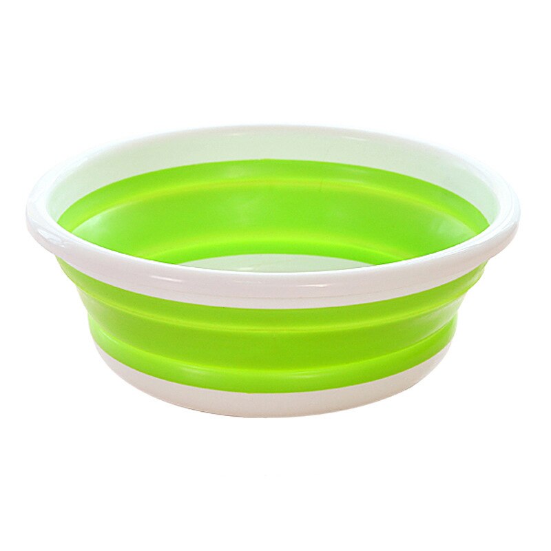 Folding Bucket Basin Portable Collapsible Washbasin for Household Laundry Car Washing Camping Travel Outdoor Bathroom Wash Basin: M Green