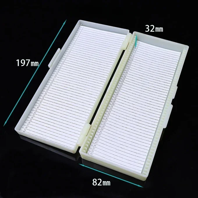 Microscope Slide Box Biological Pathology Slides Bio Slice Slots Storage Box Rectangular Microscope Glass Specimen Holder: black