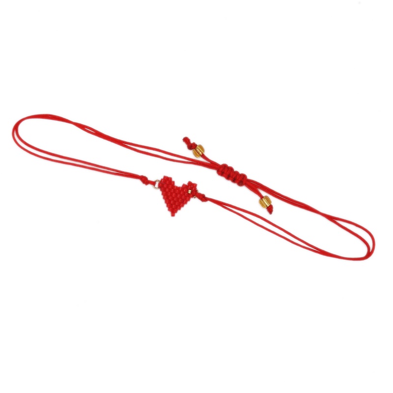 Bluestar Bohemian Glazen Kralen Ketting Armband Miyuki Accessoires Rood Zwart Hart Flamingo Charms Armband Voor Vrouwen Sieraden: Bruingeel