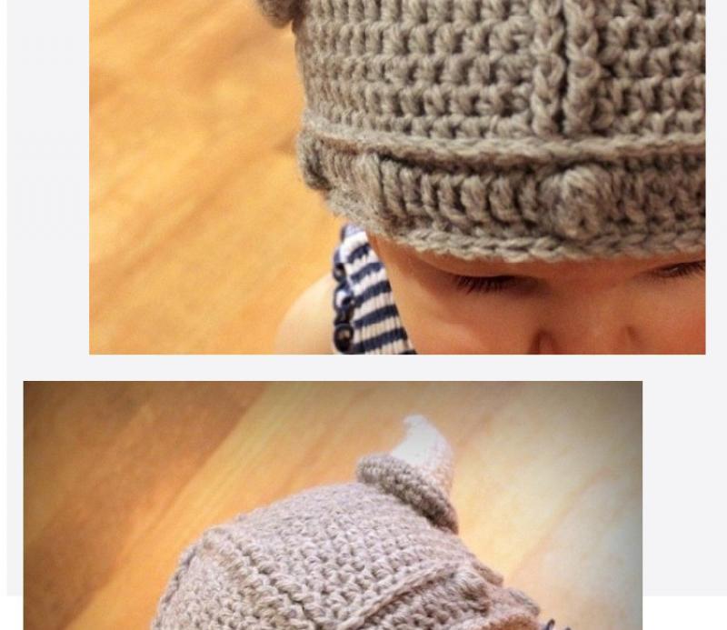 Winter Novelty Hat Handmade Crocheted Viking Warm Horns Hats Knitted Caps