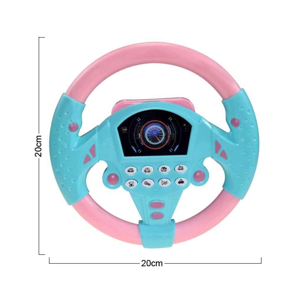 Giocattoli vocali del giocattolo del volante di simulazione elettronica dei bambini con i giocattoli educativi precoci di guida simulati musicali leggeri: 20x20cm blue