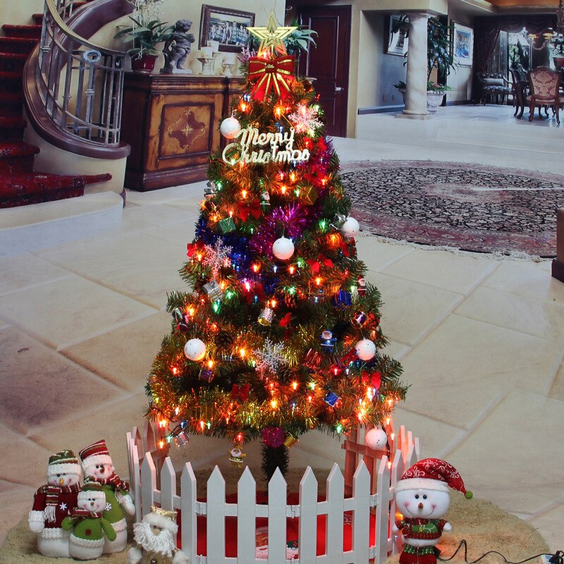 Simulation Christmas Tree 60cm/120mPVC Pine Needle Christmas Tree Pink Green Christmas Party Home Decora Accessories Set