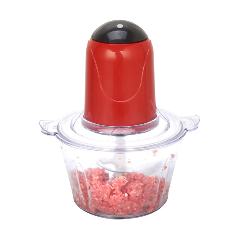 200W 2L Electric Chopper Electric Meat Grinder Kitchen Shredder Food Chopper Stainless Steel Blade Electric Kitchen Tools: RED